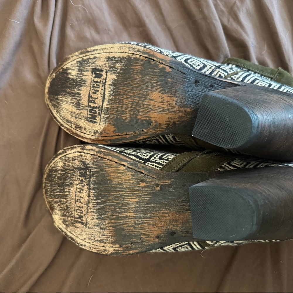 Geometric Patterned Heeled Boots - image 4